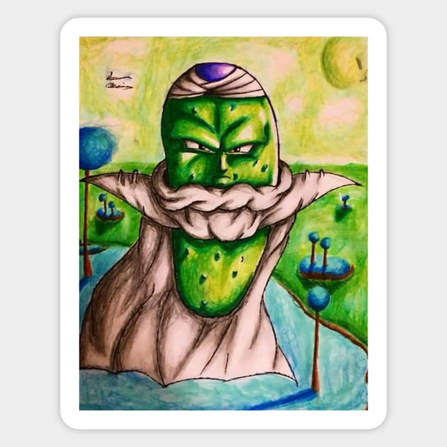 Piccolo the Pickle Sticker by Saquanarts